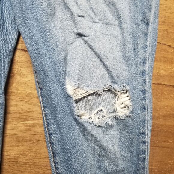 NOBO No Boundries Womans Jrs Size 13 High Rise Blue Ankle Jeans Distressed - Picture 3 of 10